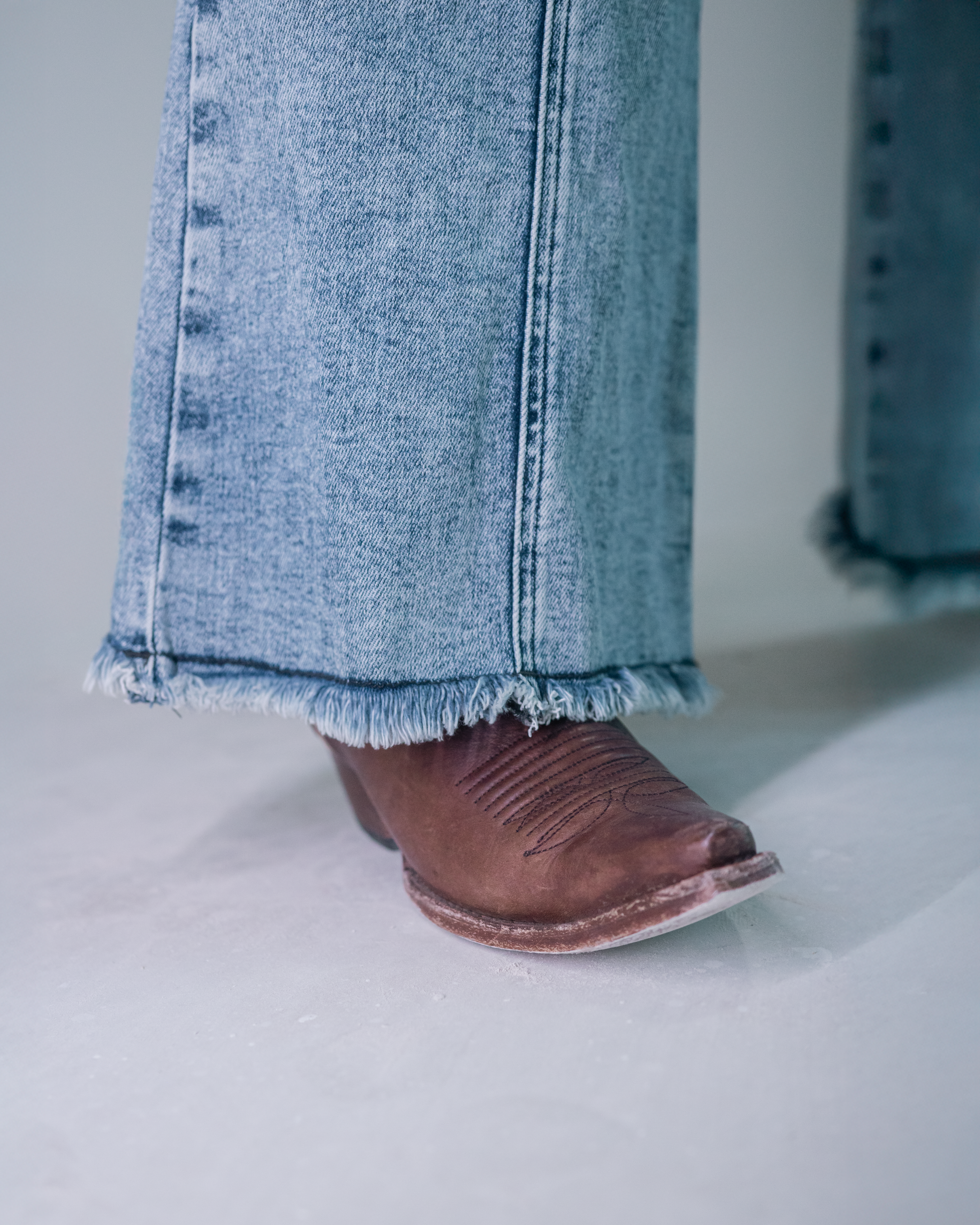 Wide Leg Palazzo Fit Jeans with Stretch