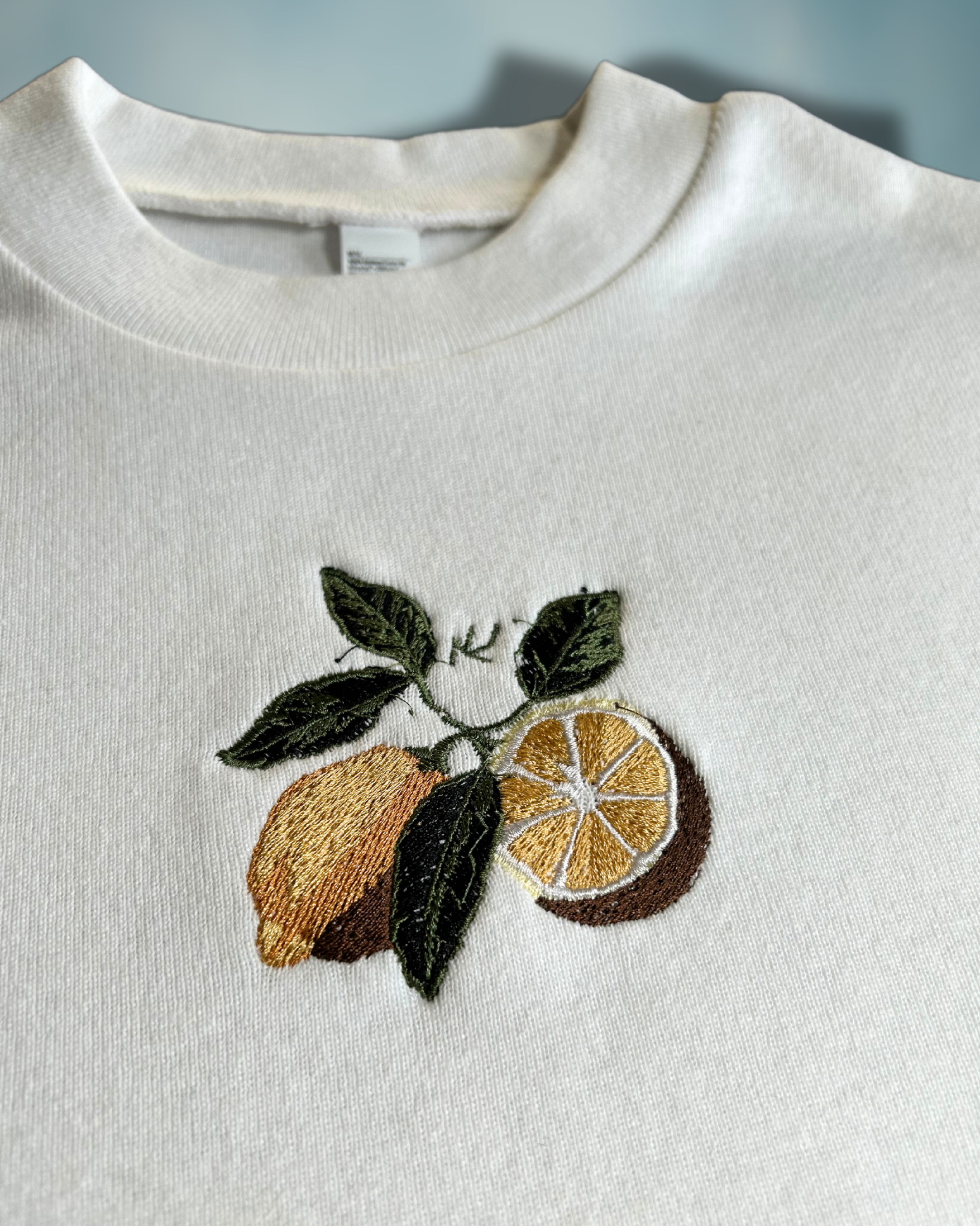 Tuscan Lemon Baby Tee – Embroidered Italian Lemon