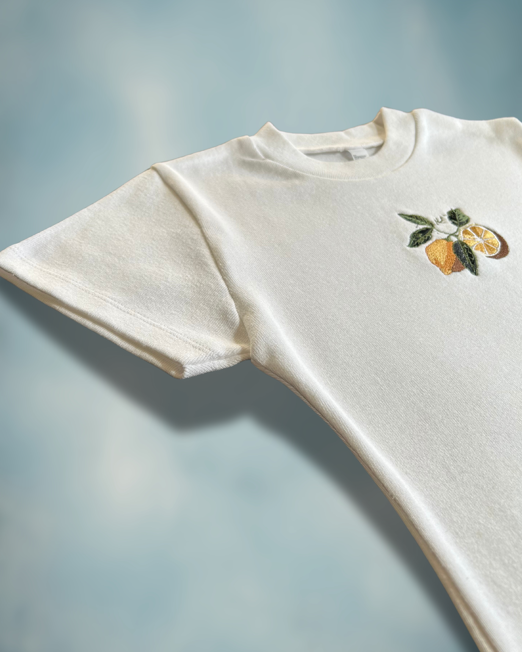 Tuscan Lemon Baby Tee – Embroidered Italian Lemon