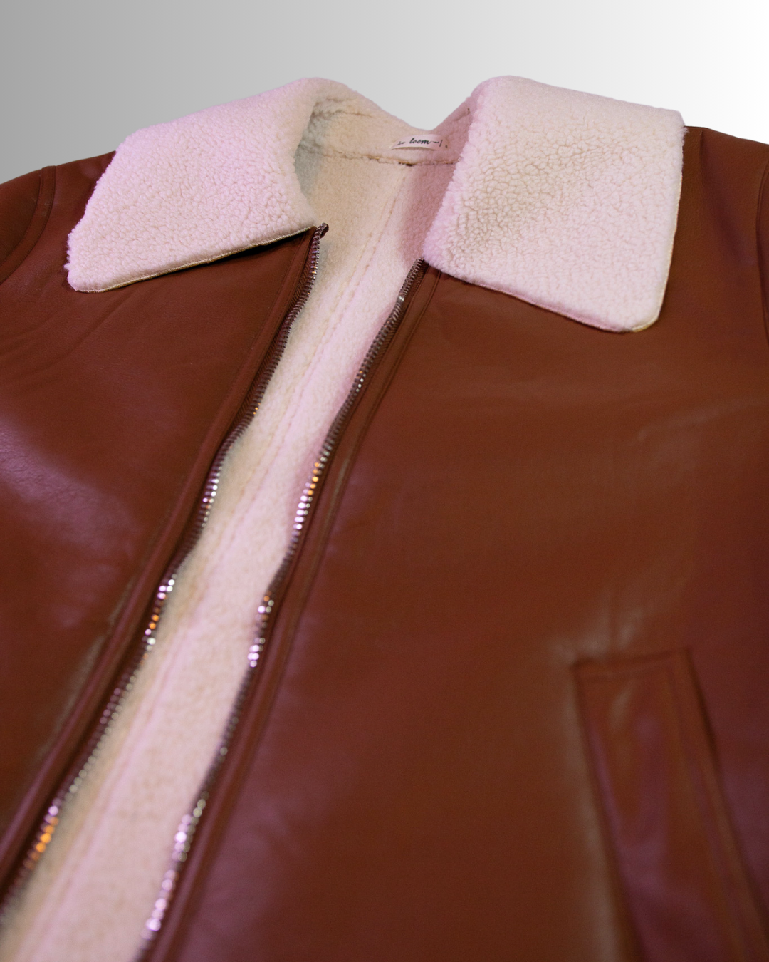 Vegan Faux Leather Shearling Jacket