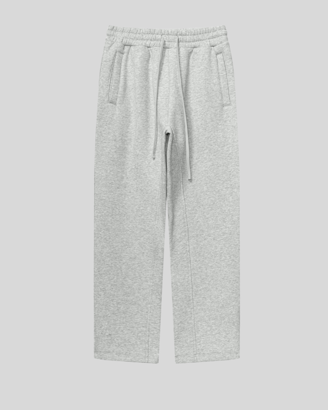 Premium heavyweight 100% cotton sweatpants in oatmeal gray
