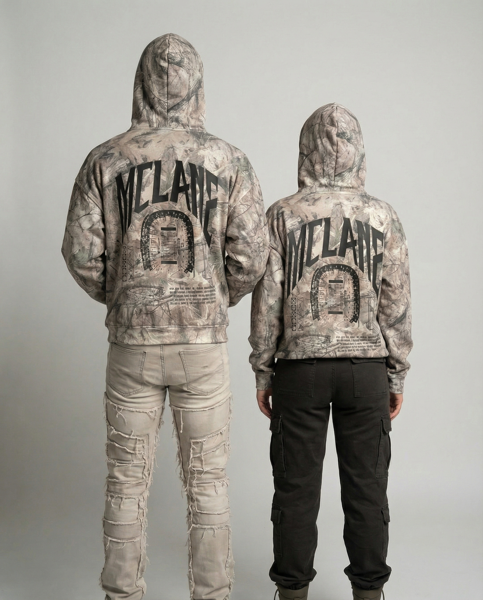 Baylor university Camouflage hoodie and pants with 'MCLane' branding on a plain background