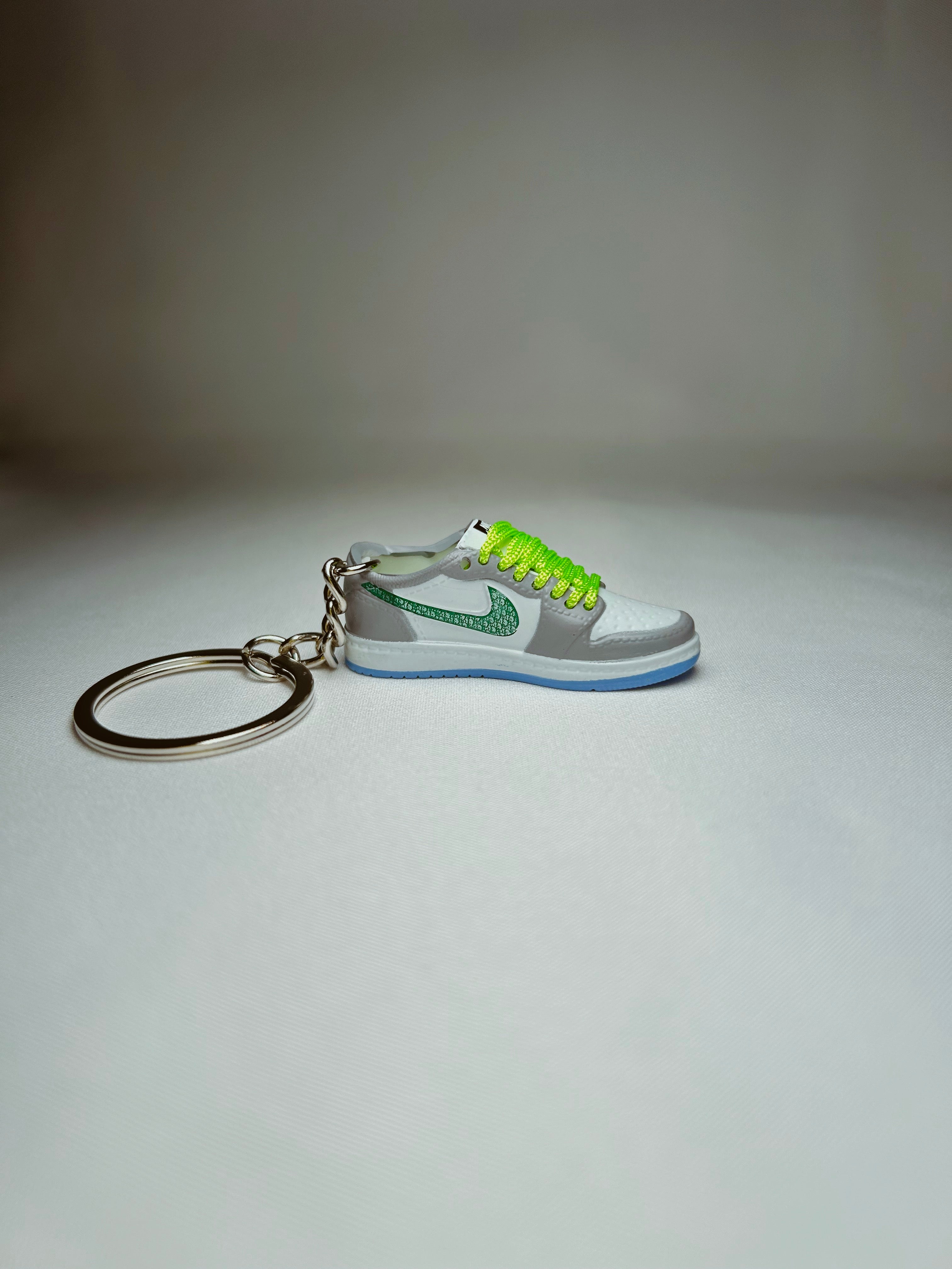 Jordan 1 Low Dior Gray Mini Shoe Keychain 3D Rubber