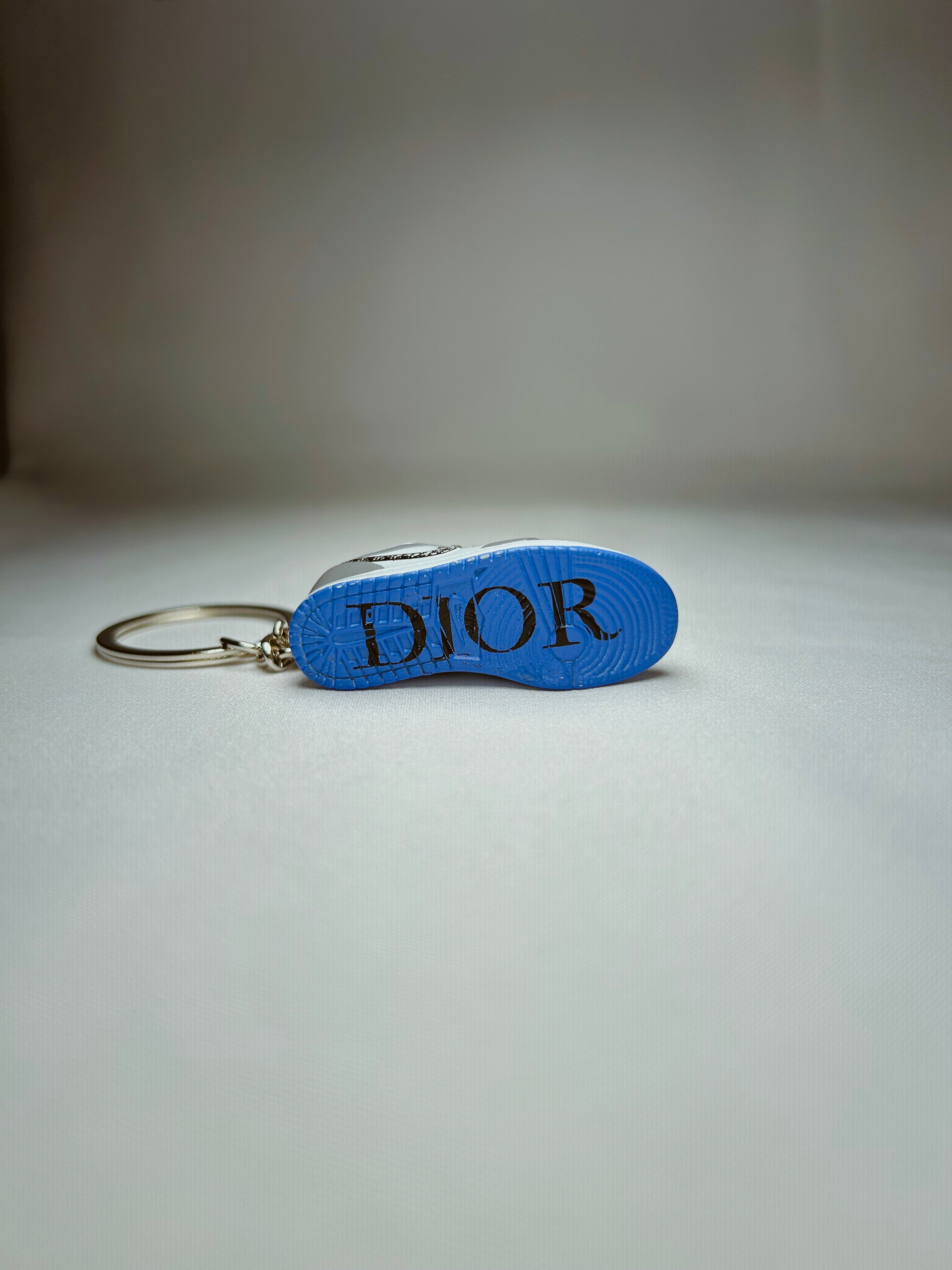 Jordan 1 Low Dior Gray Mini Shoe Keychain 3D Rubber