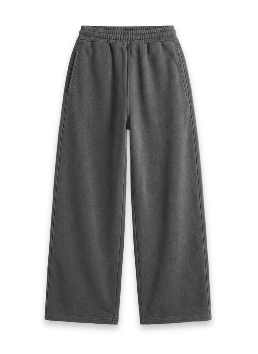 Acid Wash Boxy Sweatpants Gray on white background