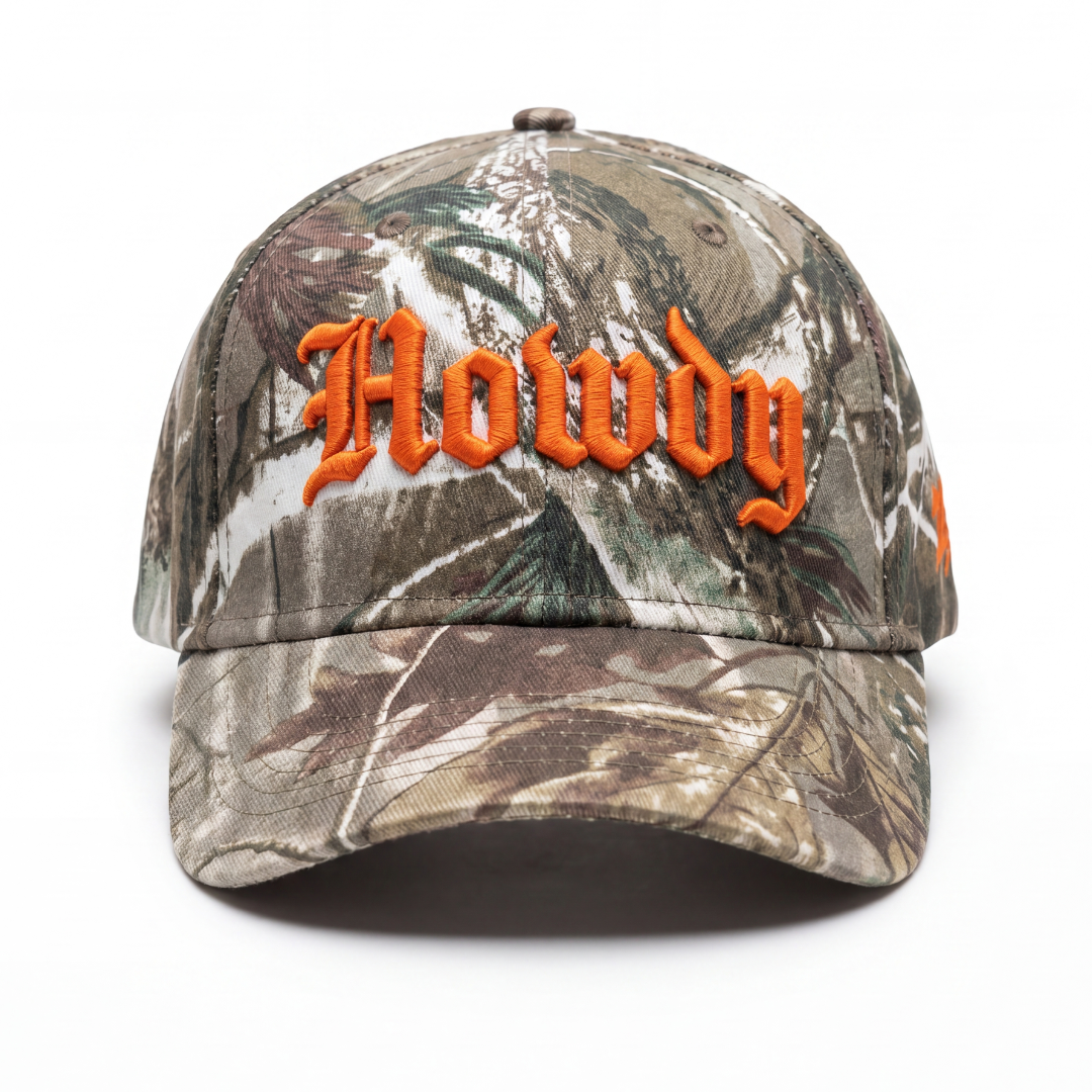 Howdy Hat - Camo Western Trucker Baseball Cap with 3D Embroidery