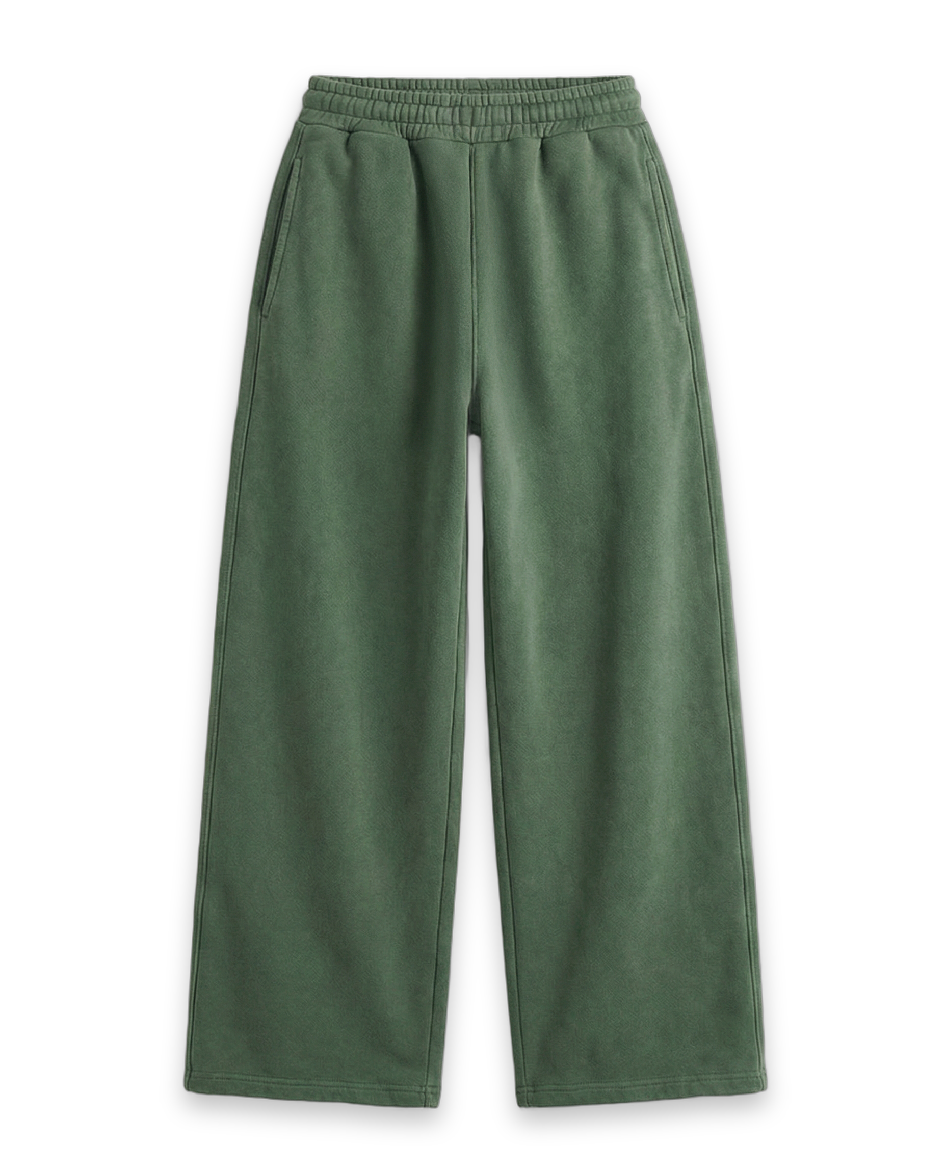 Acid Wash Boxy Sweatpants Forest Green on white background