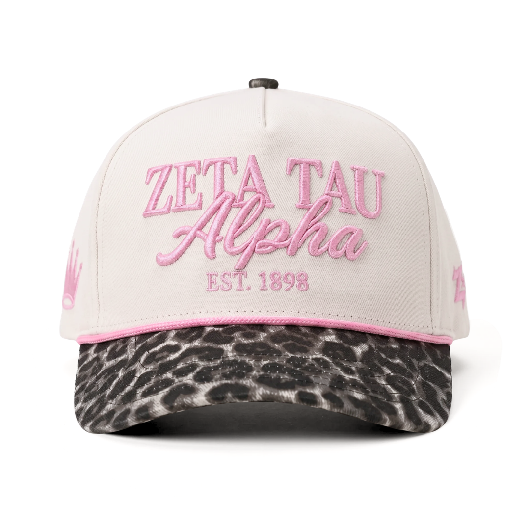 Zeta Tau Alpha Hat - Leopard Brim