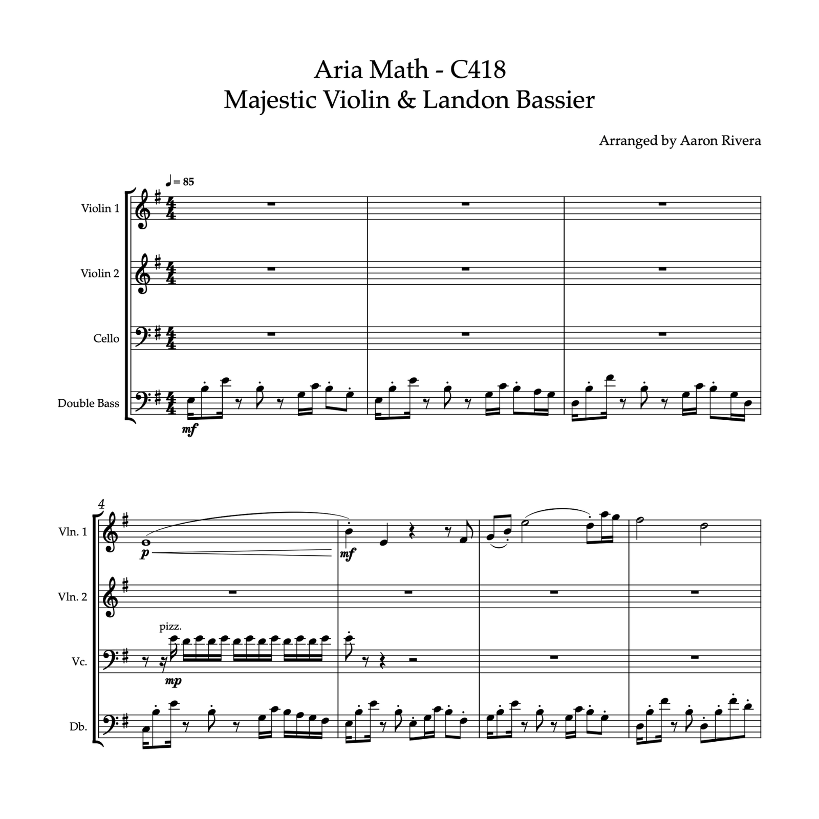 Aria Math Sax Aria Math Sheet Music for Violin, Cello & Double Bass