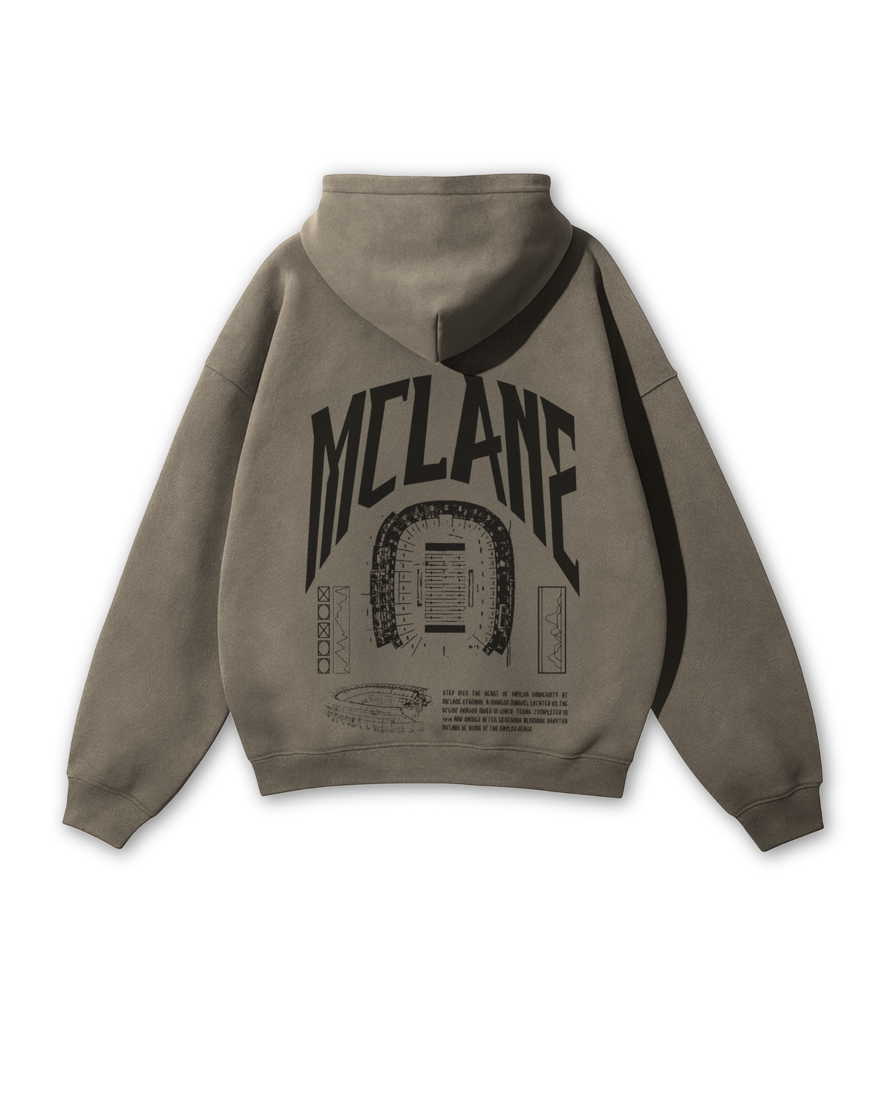 Baylor McLane Stadium Heavyweight Hoodie - Olive Green