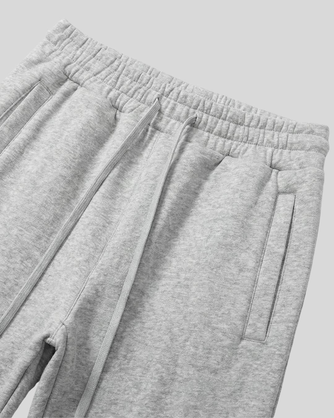 Oatmeal gray premium heavyweight cotton sweatpants — unisex relaxed fit
