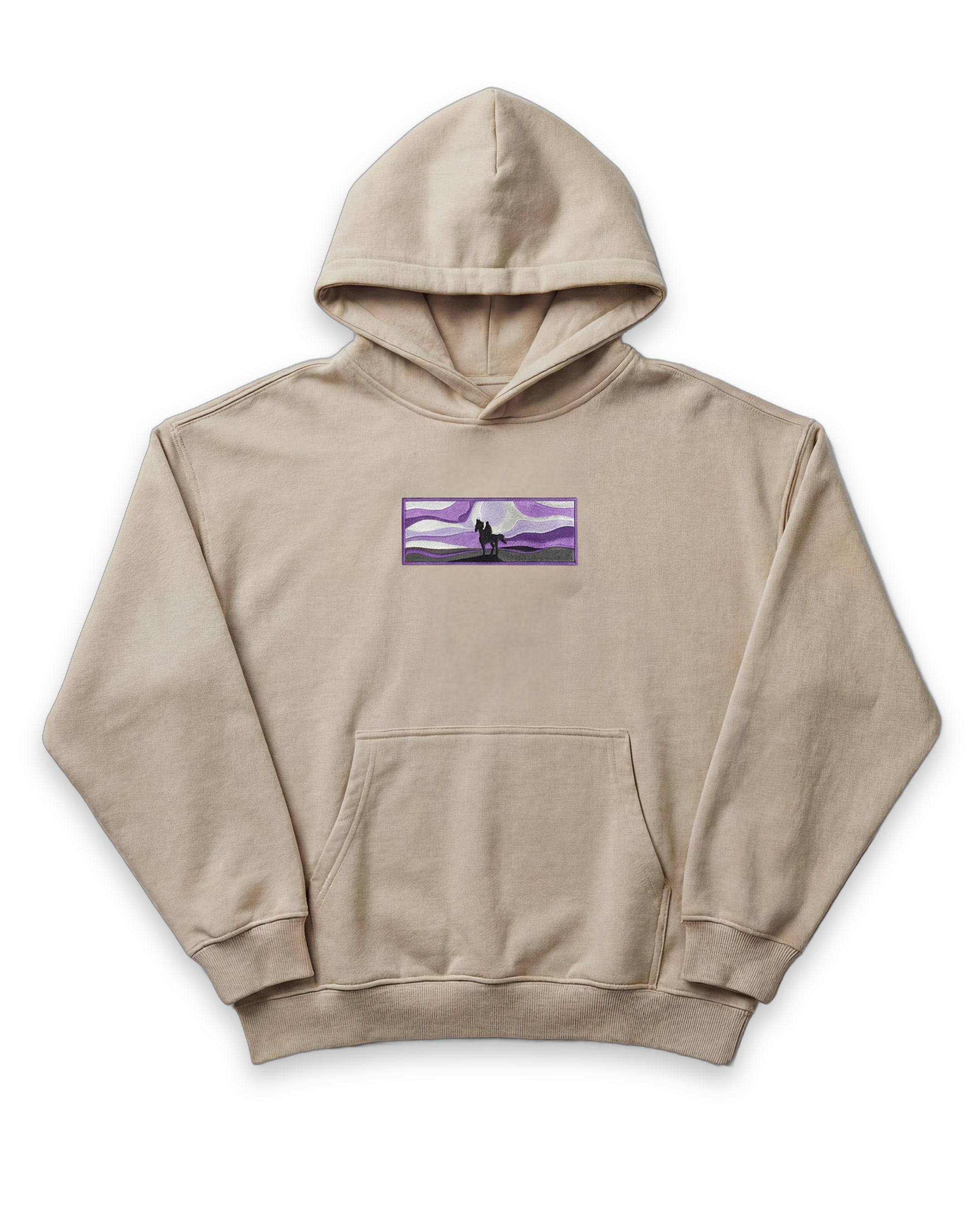 Purple Sunset Hoodie on white background