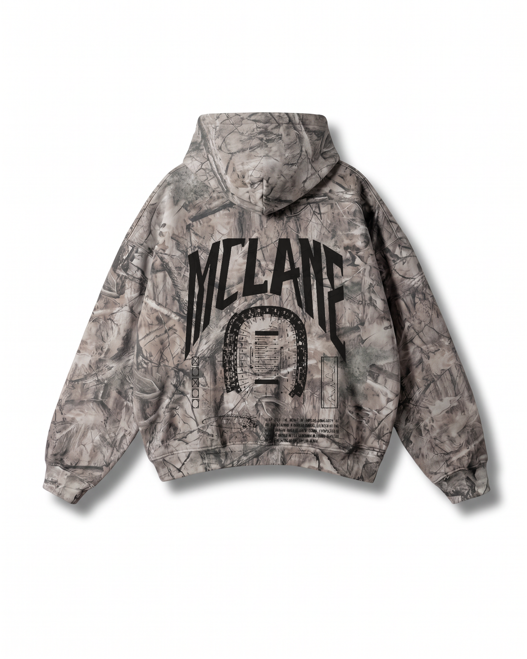 Baylor Camo Hoodie back on white background