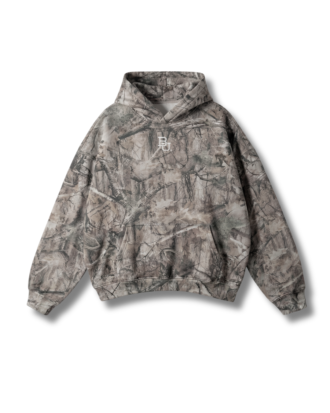 Baylor Camo Hoodie front on white background