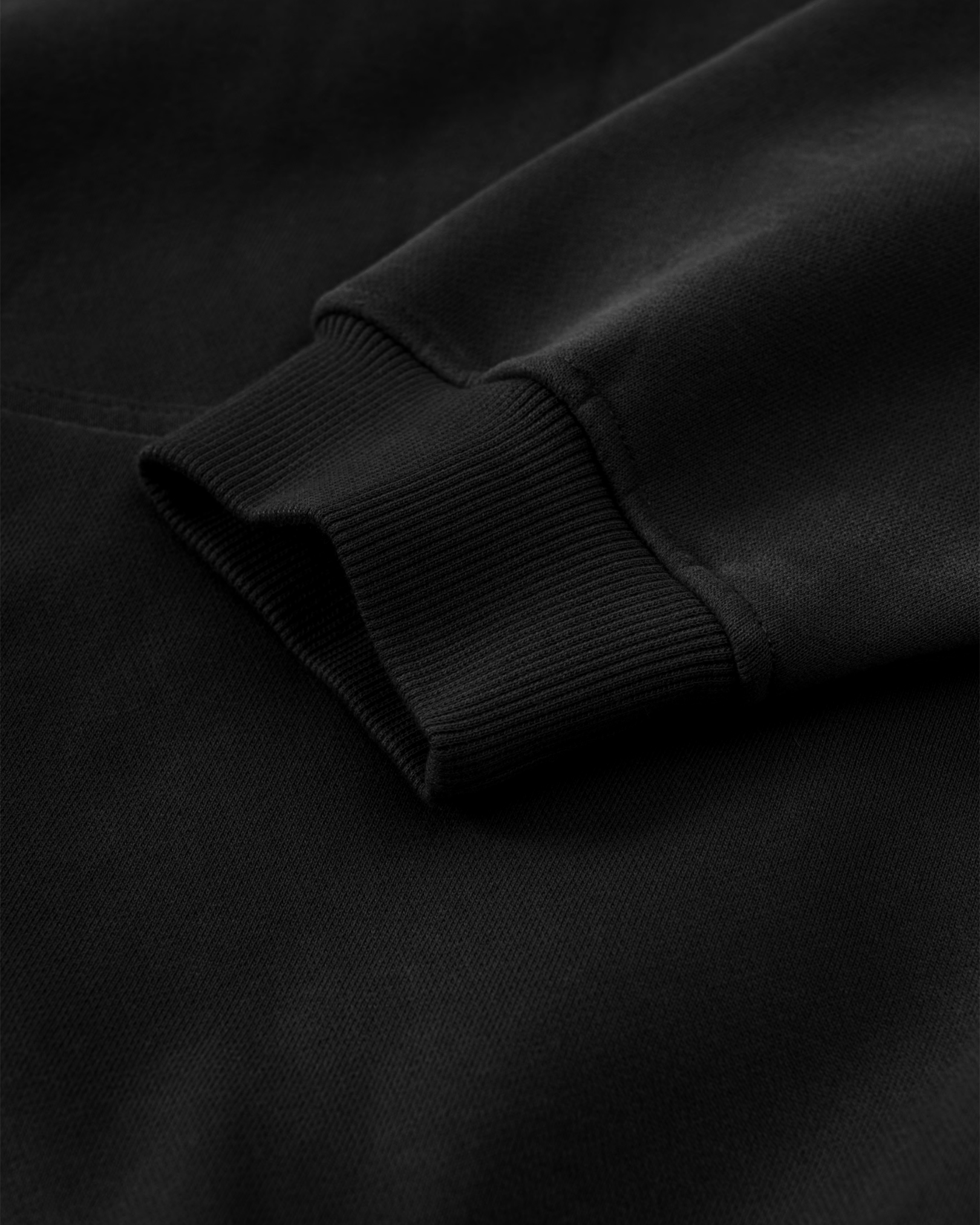 Close-up of a black Baylor University hoodie fabric texture