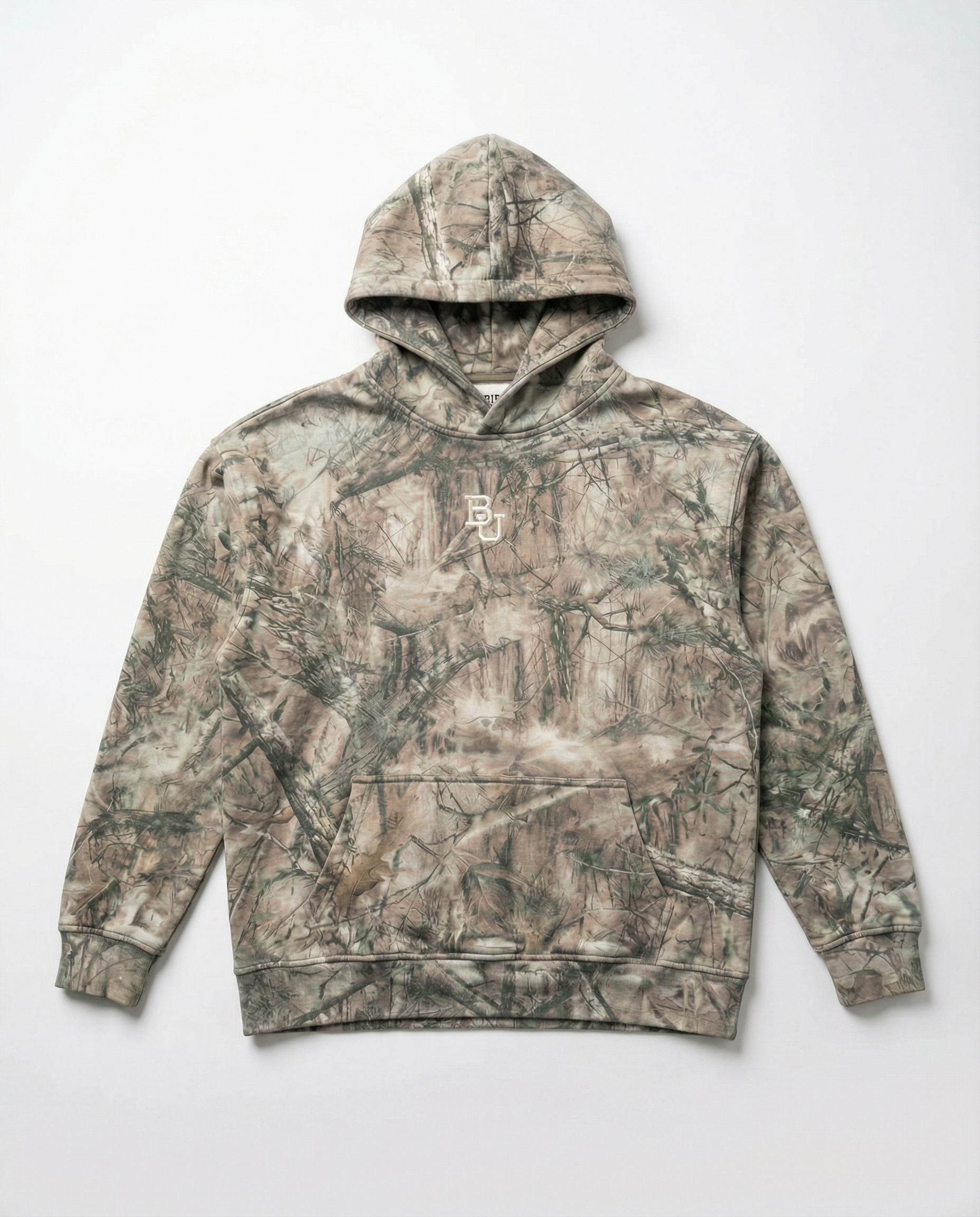 Baylor Mclane Camouflage hoodie on a white background