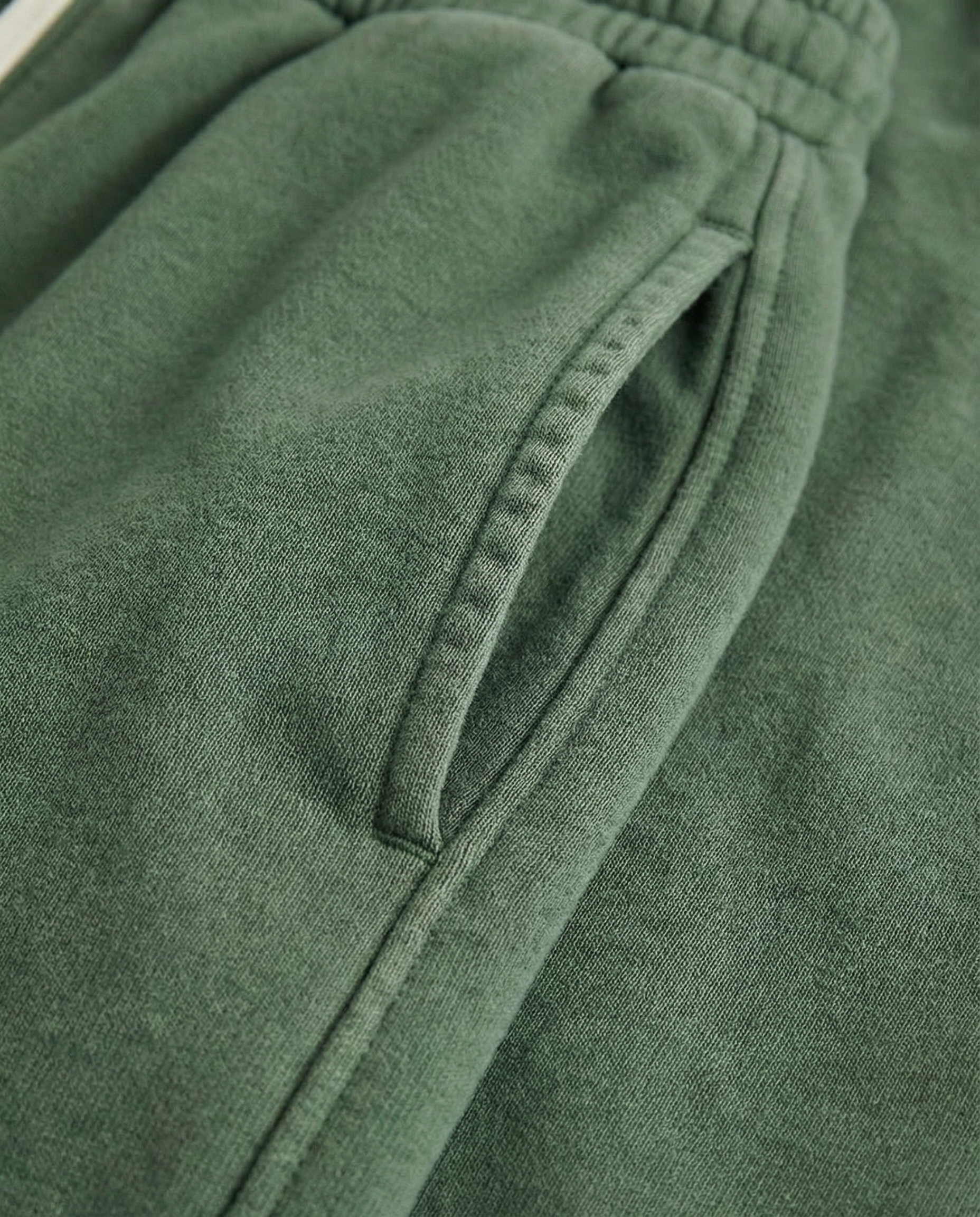 Zoleado acid wash sweatpants in forest, heavyweight cotton