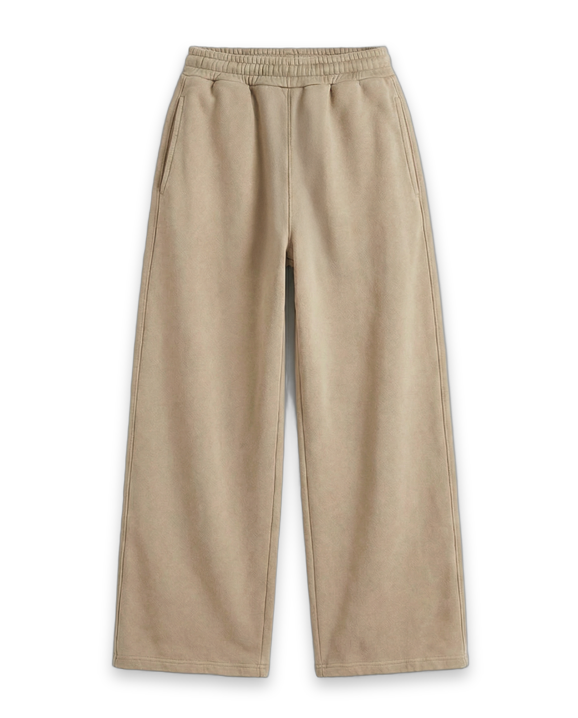 Acid Wash Boxy Sweatpants Beige on white background