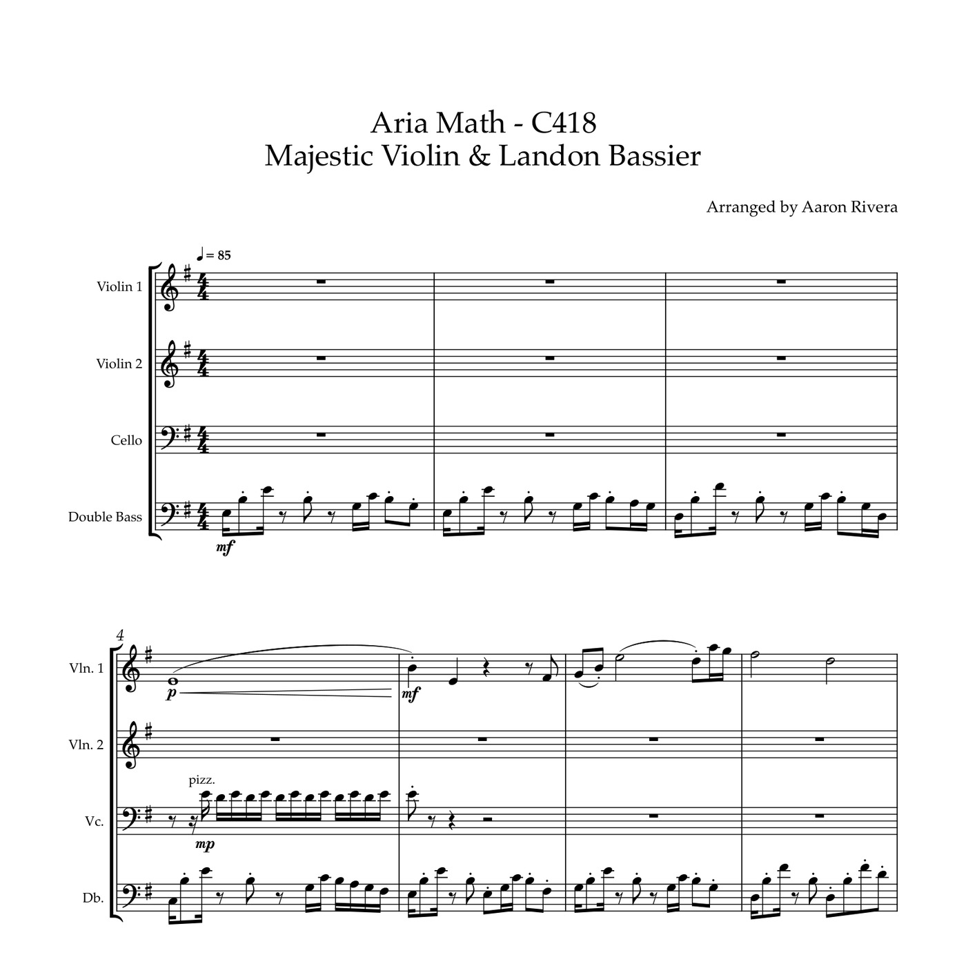 Aria Math — Full score, first page preview