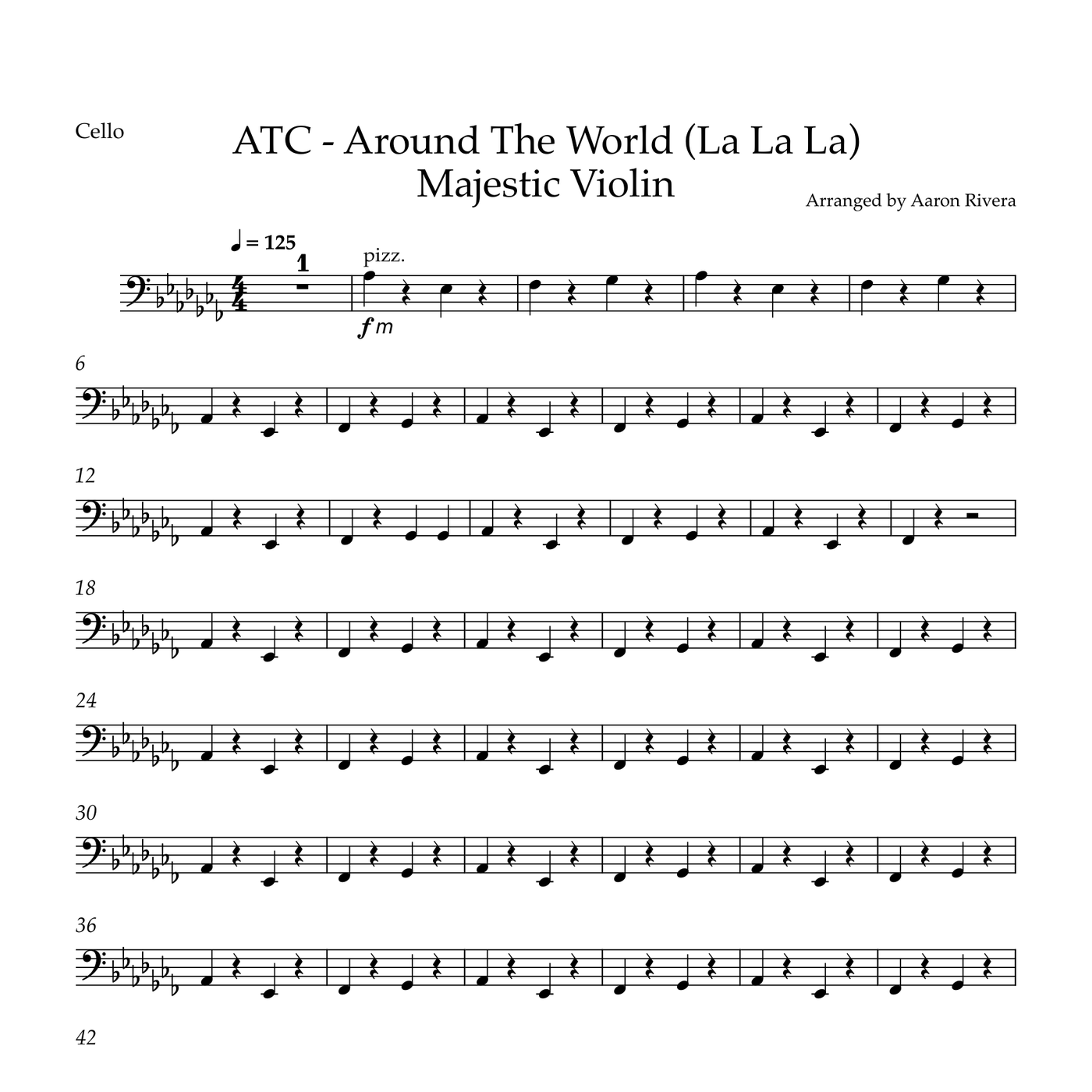 Around the World (La La La) — Cello part, first page preview