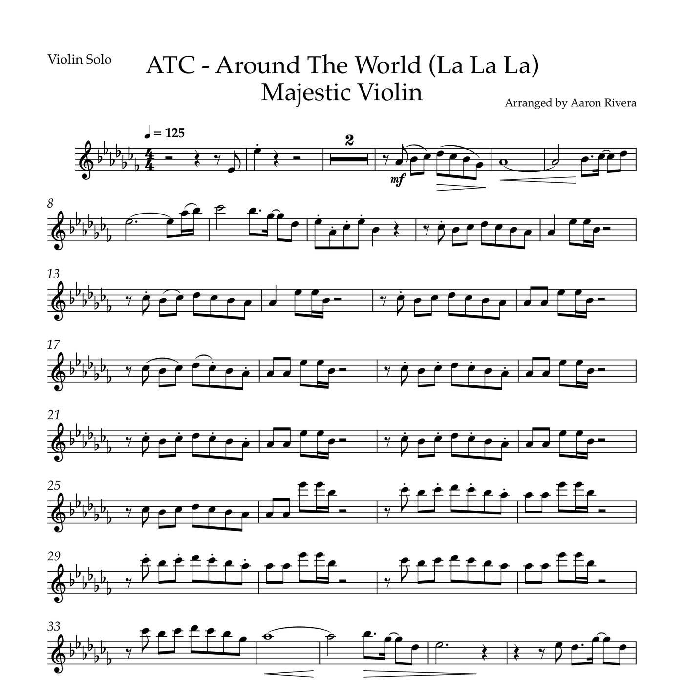 Around the World (La La La) — Violin Solo part, first page preview