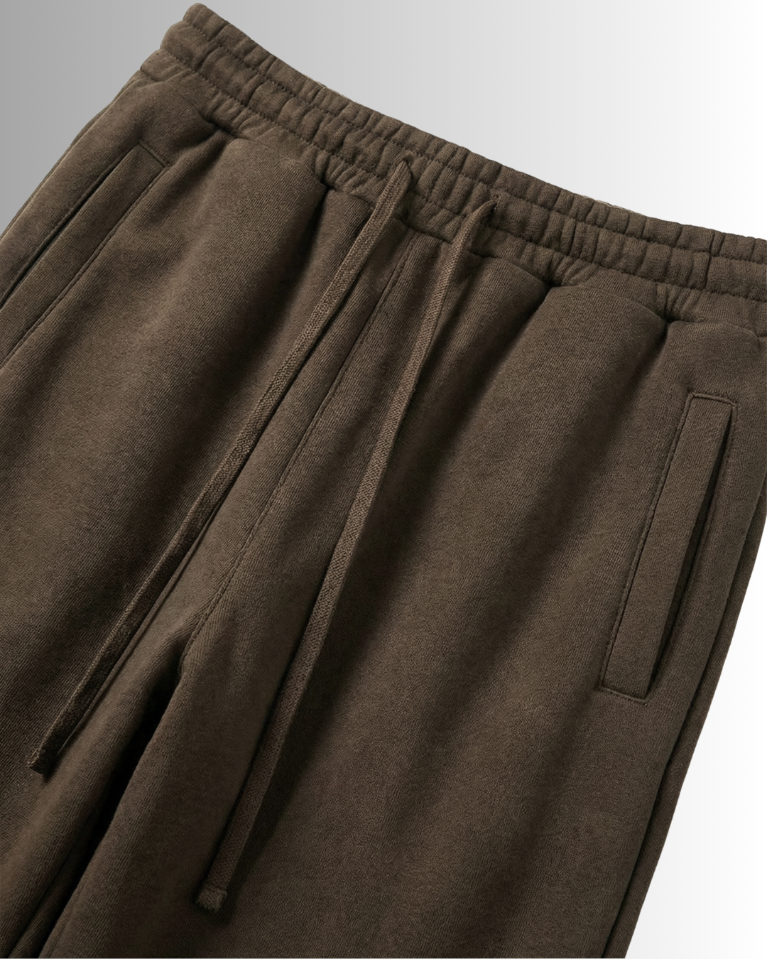 Brown pants with a pocket on a white background