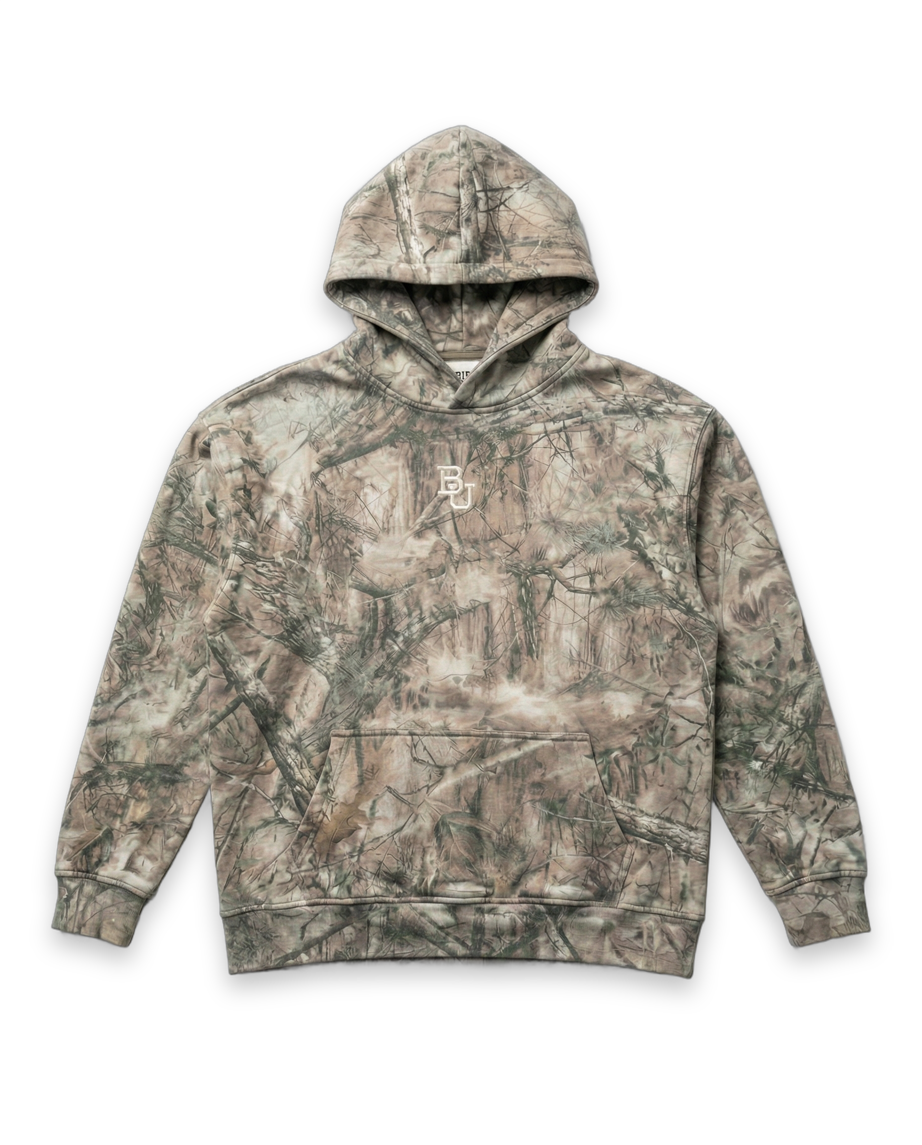Baylor Camo Hoodie front on white background