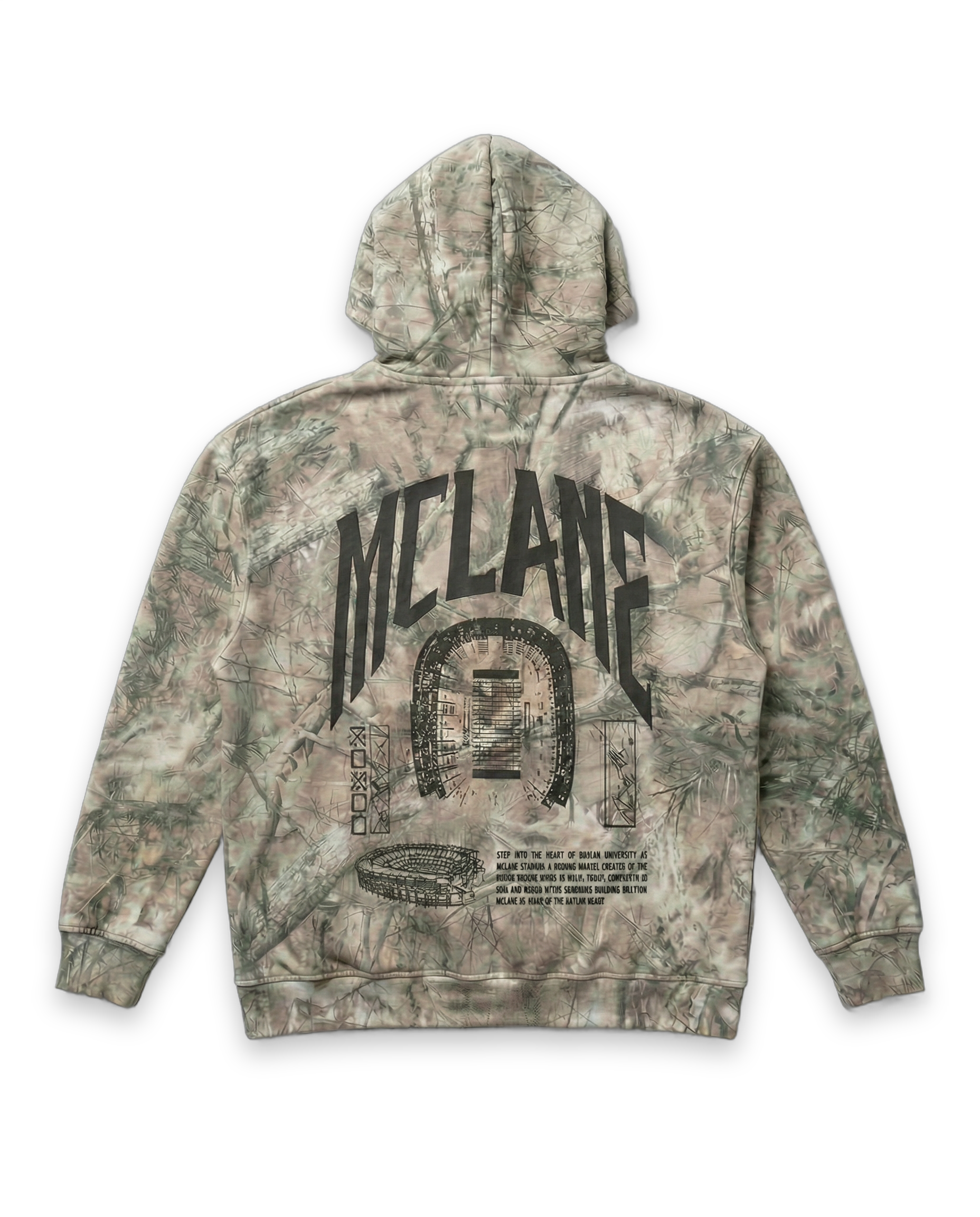 Baylor Camo Hoodie back on white background