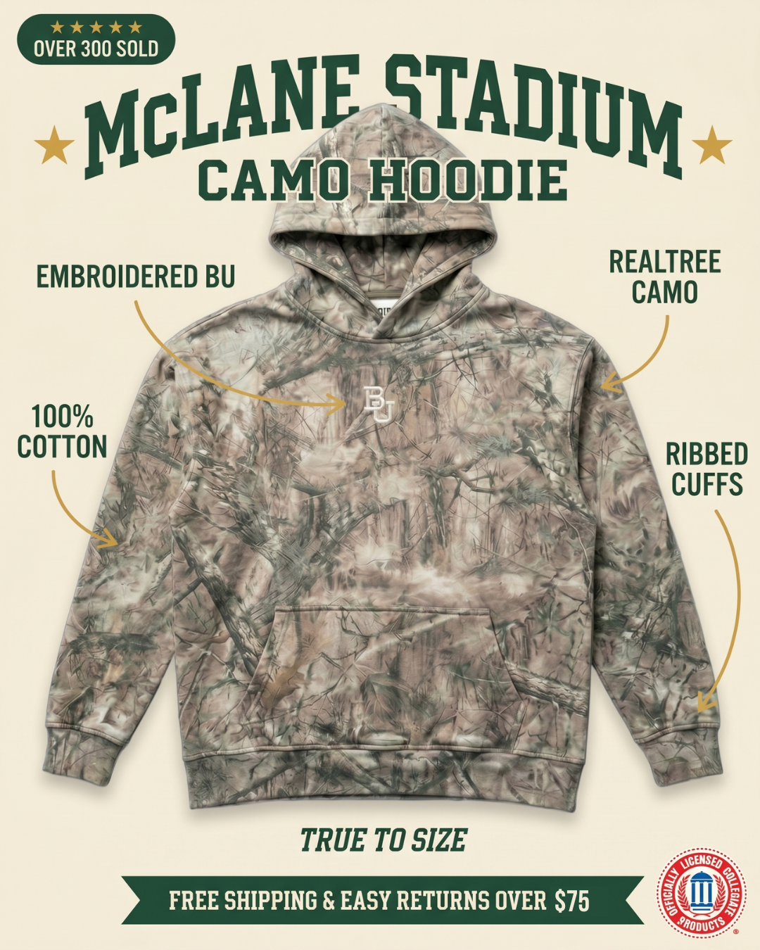 McLane Camo Hoodie — free shipping over $75