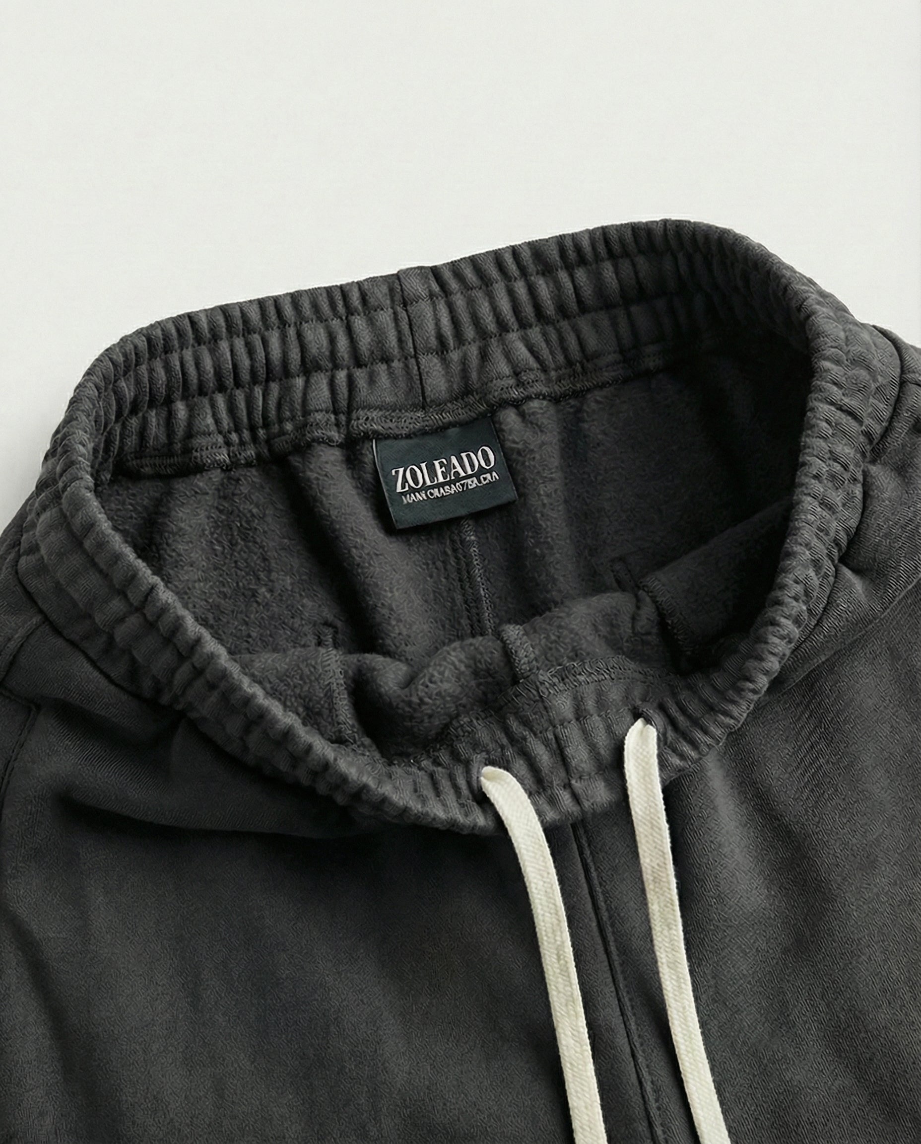 Black acid wash heavyweight sweatpants — Zoleado streetwear