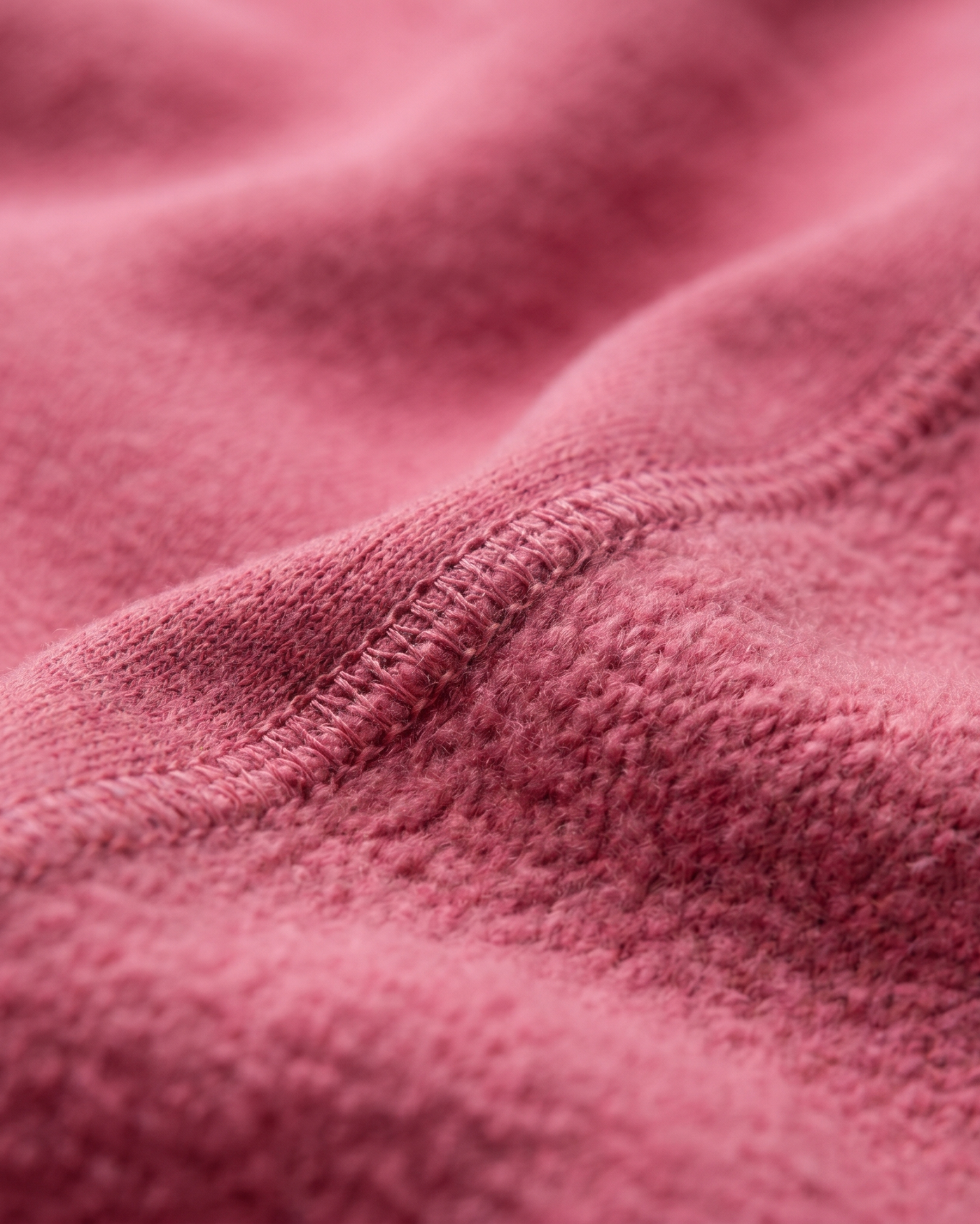 Alpha Chi Omega 330 GSM raspberry rose cotton fleece fabric texture detail