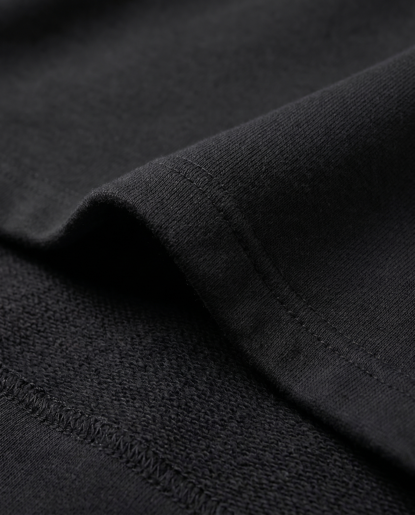 Kappa Alpha Theta Shorts 100% cotton fleece fabric texture detail in black