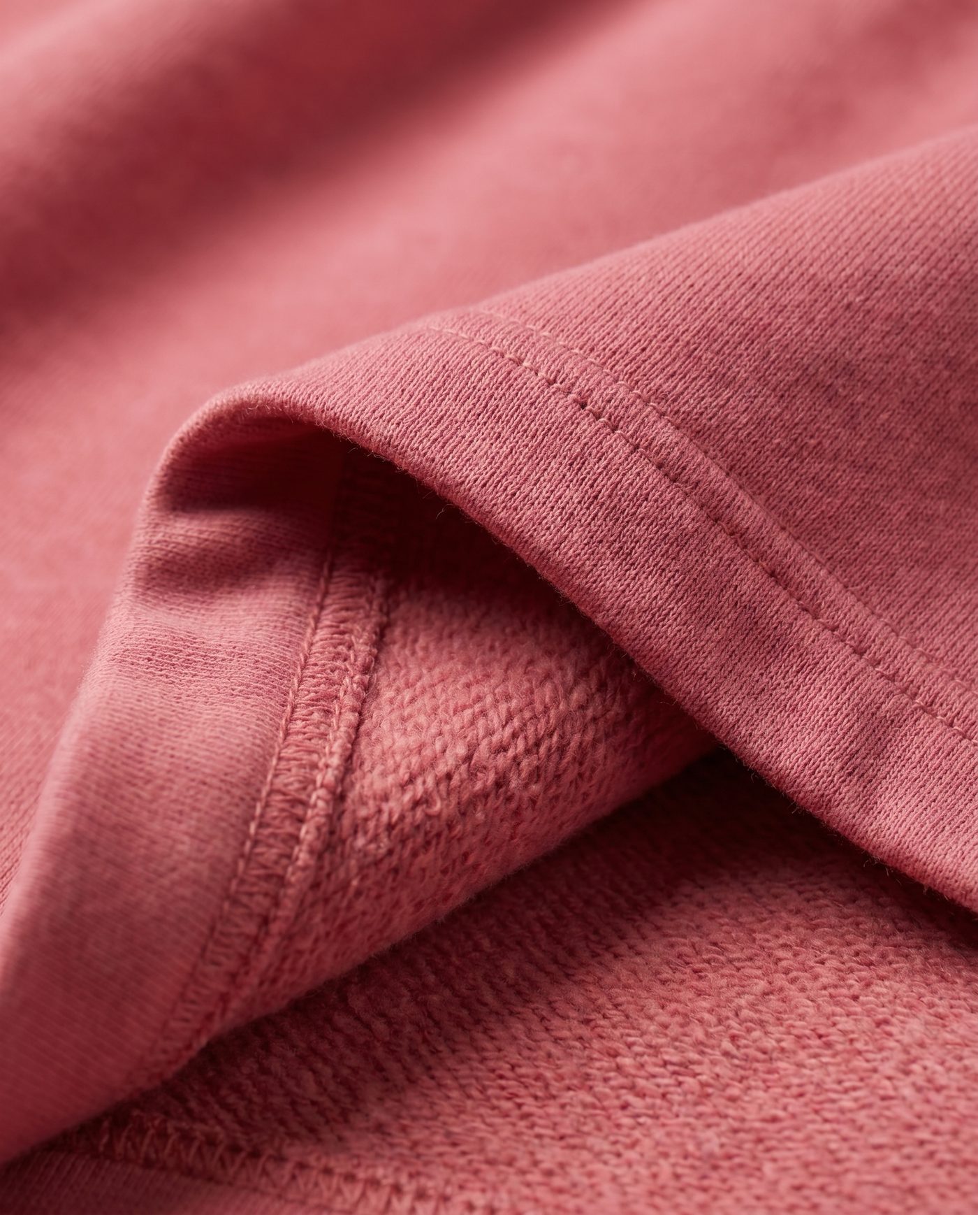 Alpha Chi Omega Shorts 100% cotton fleece fabric texture detail in raspberry rose