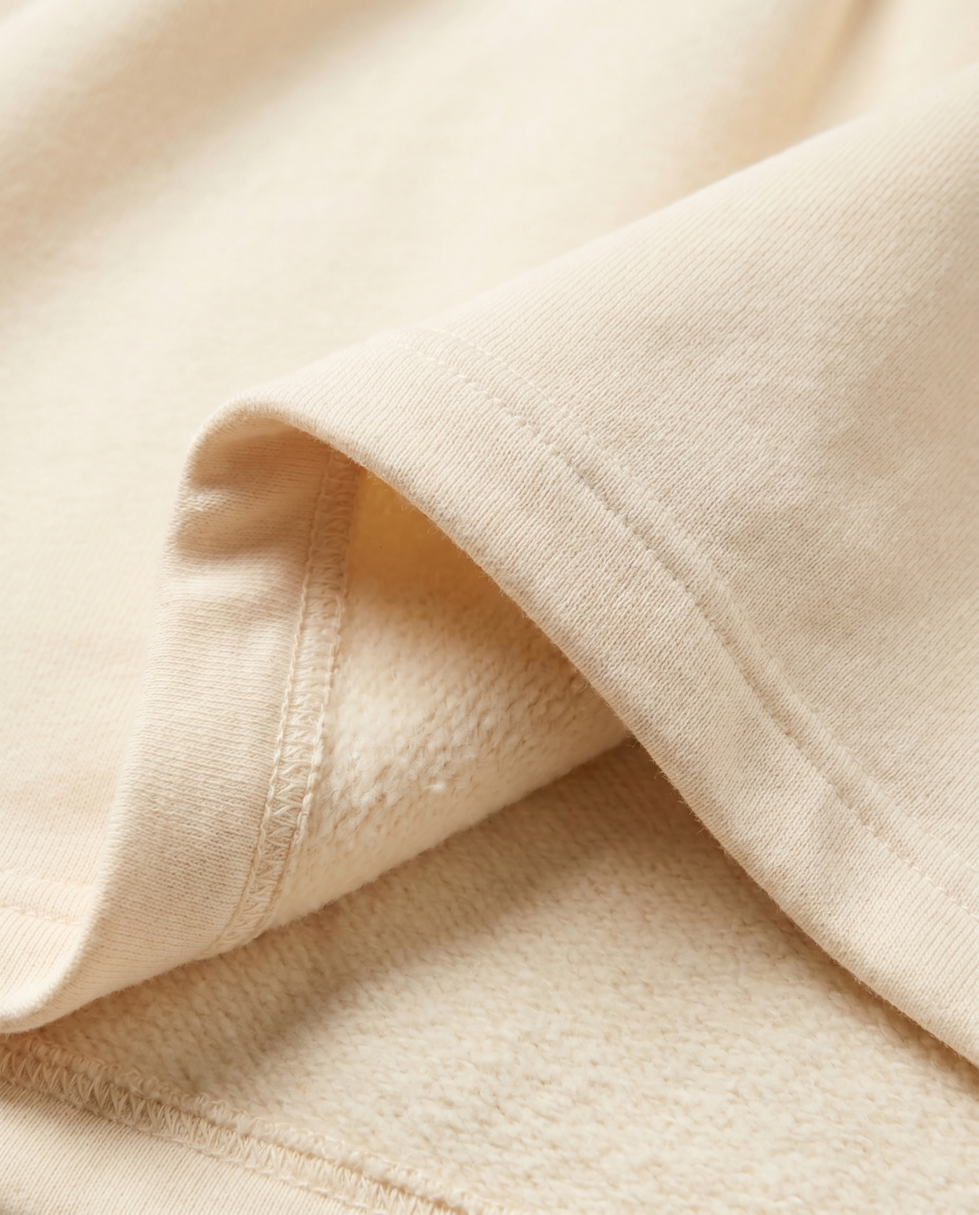 Pi Beta Phi Shorts 100% cotton fleece fabric texture detail in cream