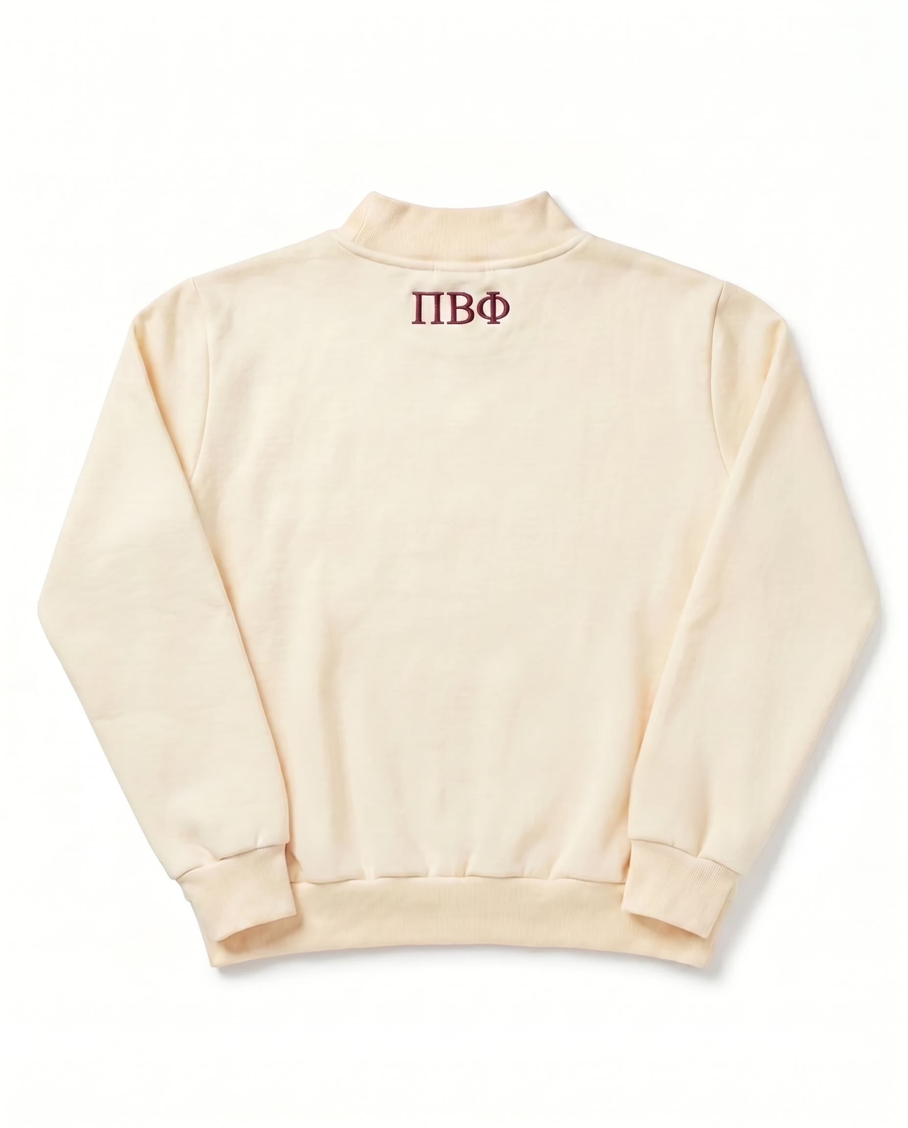 Pi Beta Phi Mockneck Top back view - officially licensed Pi Phi sweatshirt