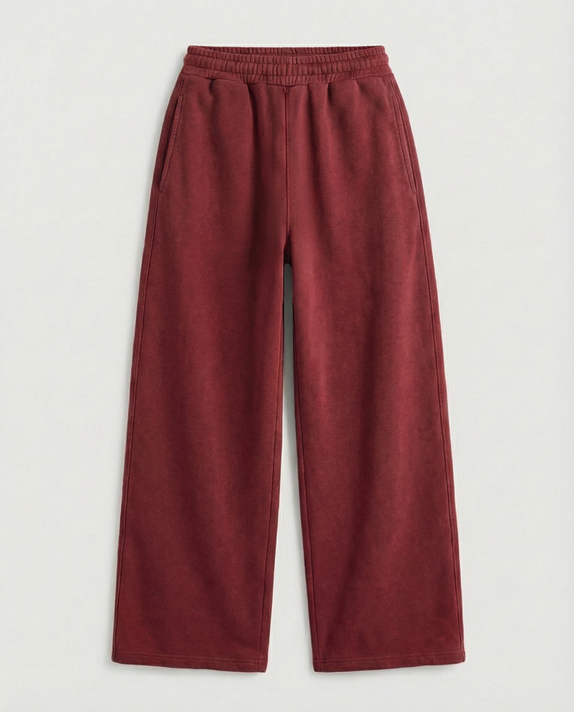 Zoleado Heavyweight Boxy Sweatpants – Acid Wash Crimson Red